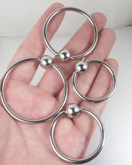 1  Piece Big Ball Stainless Steel Captive Hoop Rings BCR PA Ring Nipple Body Piercing Jewelry