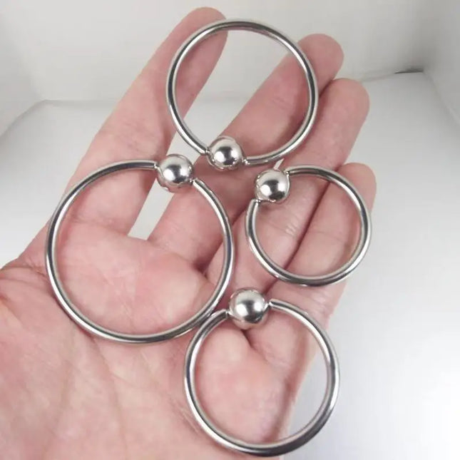 1  Piece Big Ball Stainless Steel Captive Hoop Rings BCR PA Ring Nipple Body Piercing Jewelry