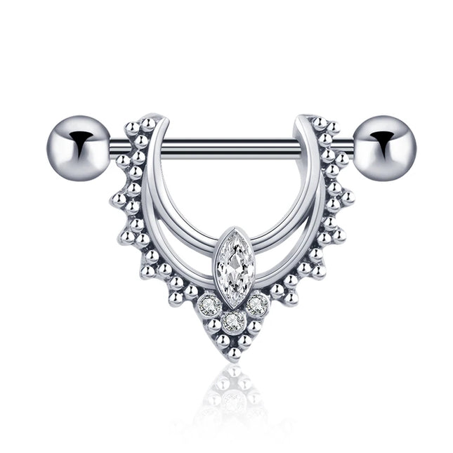 1 Pair Heart Barbell Nipple Ring Piercing Helix Piercing Sexy Nipple Jewelry High Quality Zircon Nipple Rings For Women Oreja