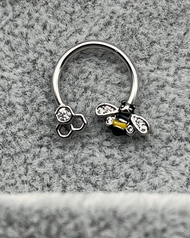 Horseshoe Ring Nose Ring Hinged Segment Septum Piercing Clicker Hoop Ear Cartilage Earrings Helix Silver Color Body Jewelry