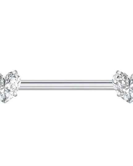 1Pc G23 Titanium Nipple Ring Straight Barbell Piercing Zircon Internally Threaded Nipple Bars Piercing Ring Women Body Jewelry
