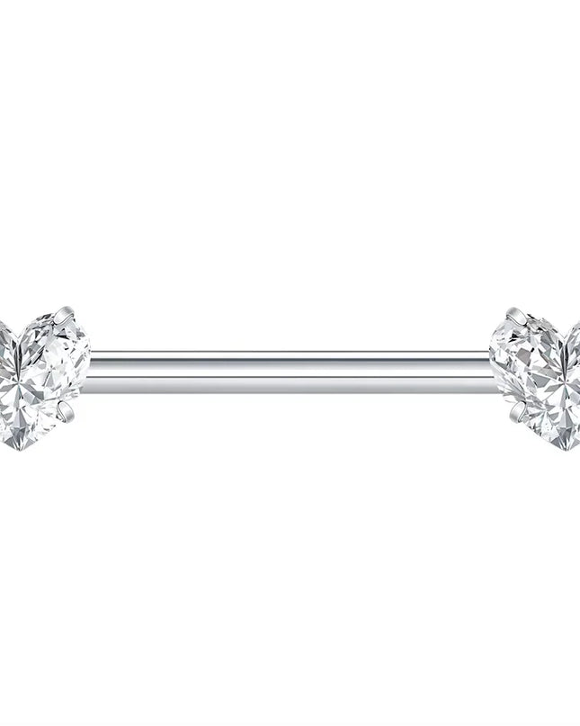 1Pc G23 Titanium Nipple Ring Straight Barbell Piercing Zircon Internally Threaded Nipple Bars Piercing Ring Women Body Jewelry