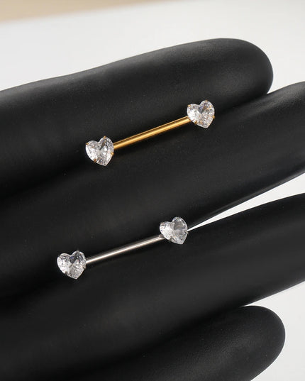 1/5PCS Titanium 14G Nipple Piercing Jewelry Crystal CZ Nipple Rings For Women Girls Heart Zircon Nipple Barbells Mamilo Piercing