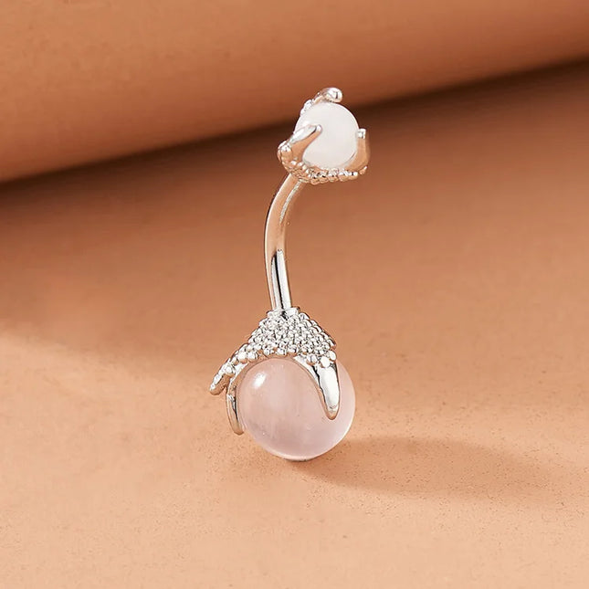 Belly Button Clear Zircon Bezel Piercing Internally Threaded Navel Ring Body Jewelry Belly Ring Gifts