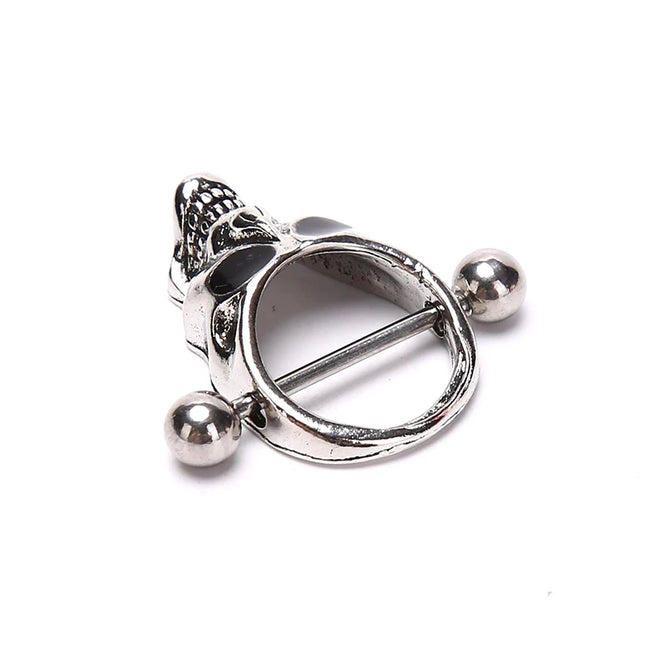 Hot! Skull Bars Nipple Ring Piercing Bar Stainless Steel Barbell Body Breast Jewelry