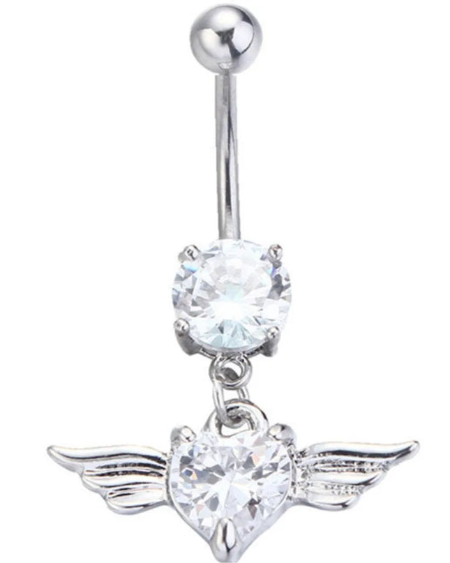 1PCS Butterfly Belly Button Piercing Jewelry 14G Heart Belly Ring Body Piercing Bee Navel Piercing Belly Bars Piercing Ombligo