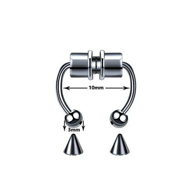 Stainless Steel Magnet Nose Ring Fake Piercing Horseshoe Rings Nose Clip Non-pierced Nose Hoop Fashion Women Men Body Jewelry