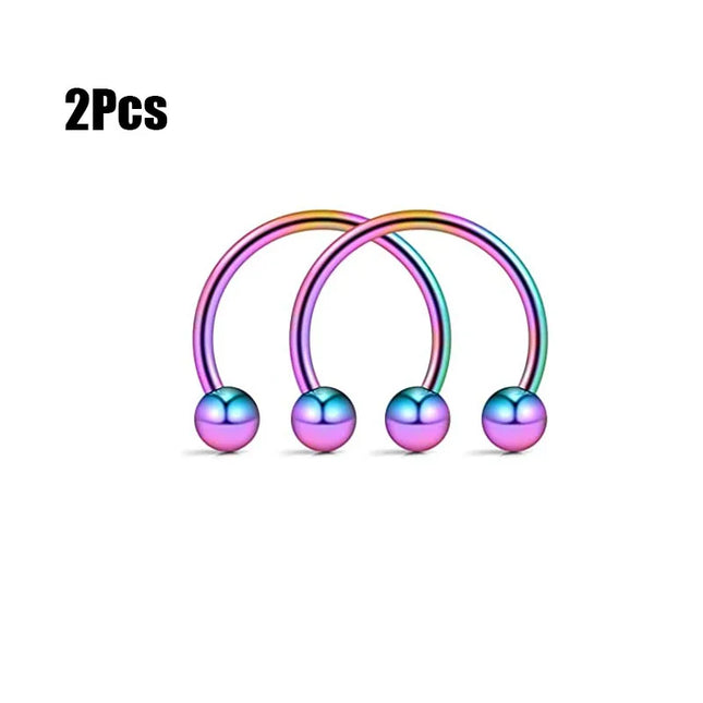 Punk C Shape Steel Nose Ring Horseshoe Lip Ring puncture Hook Clip Earrings Septum  No Allergic Body Piercing Jewelry Nose Rings