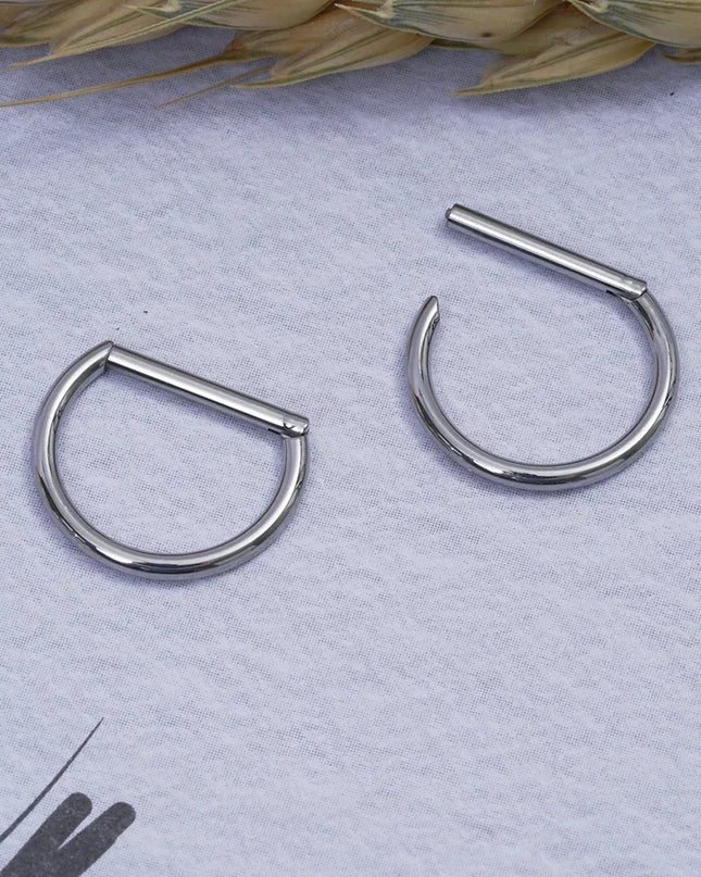 Piercing Nose Ring F136 Titanium D Shape Segment Ring Clicke Jewelry CZ Nose Earring Lip for Women Half Ring Cartilage Wholesale