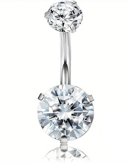 1 Pcs Belly Button Rings Designed for Both Women And Men Featuring 14G Rhinestone Crystals Stud for Navel Piercings Weighing