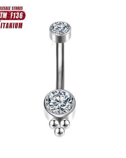 F136 Titanium Belly Button Ring Zircon for Women Industrial Spiral Piercing diaphragm Clicker Helix 14G Charming Body Jewelry