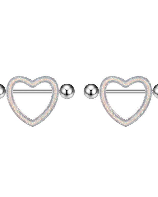 2pcs Heart Bear Dangled Nipple Piercings Screwed 14G Flower Butterfly Shield Bar Barbell Nipple Ring Piercing Nombril Jewelry