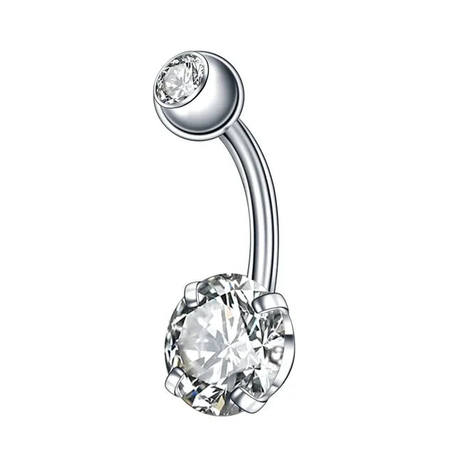 1Pc Surgical Steel Belly Button Ring Navel Nombril Piercing CZ Belly Ring Sexy Women Belly Piercing Body Jewelry Ombligo 14G