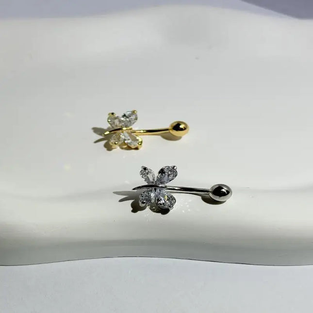 Belly Button Ring Trendy Dragonfly Butterfly Shape Sexy Comfort Fit Navel Piercing Jewelry for Girls Pool Party Beach Trip