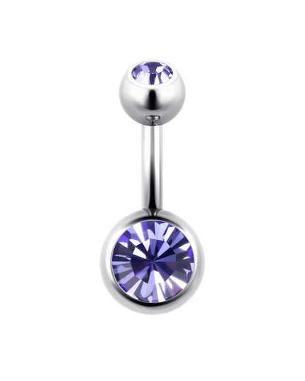 ASTM F136 Titanium Belly Button Ring 14G CZ Navel Barbell Body Jewelry 6/8/10/12mm Hypoallergenic 1Pc