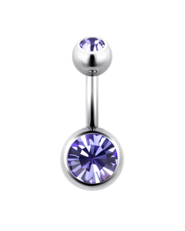 ASTM F136 Titanium Belly Button Ring 14G CZ Navel Barbell Body Jewelry 6/8/10/12mm Hypoallergenic 1Pc