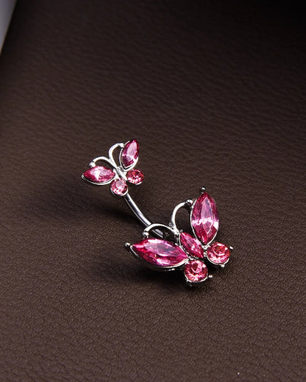 Steel Belly Button Rings Pink Crystal Piercing Navel Heart Style Navel Piercing Earring Belly Piercing Sexy Body Jewelry Ombligo