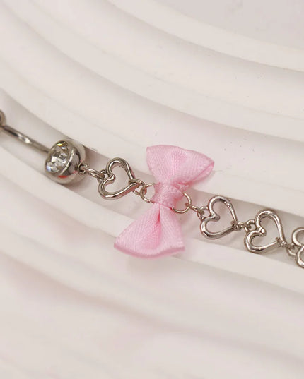 Beautiful Bow Belly Button Ring for Women Heart-shaped Belly Piercing Jewerly Surgical Steel Body Piercing Jewelry