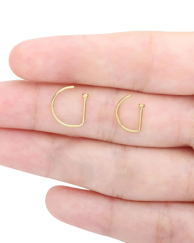 Fake Nose Ring Hoop Lip Labret Ring for Women Non Pierce Hoop Nose Ring  Septum Hoop  Ring Tragus Rook Ring Non Piercing Jewelry