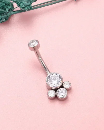 ASTM F136 Titanium Internal Thread Zircon Belly Button Piercing Sexy Belly Dance Piercing Bellybutton Body Jewelry Belly Ring