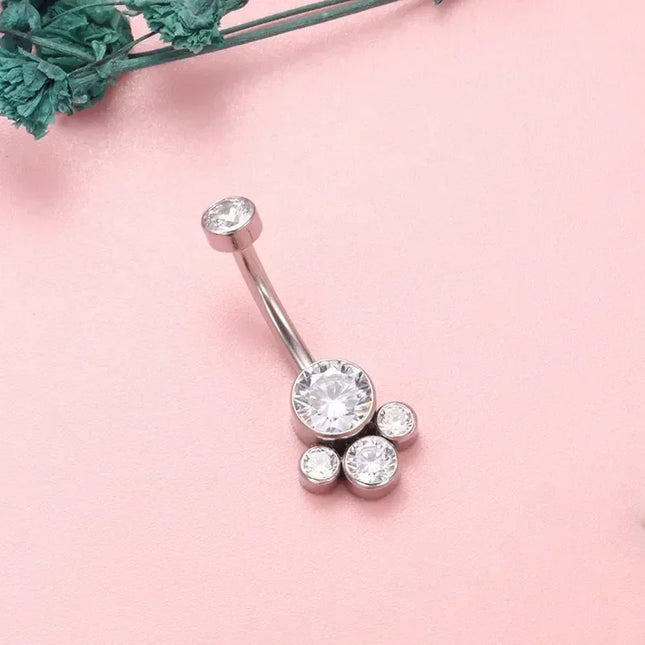 ASTM F136 Titanium Internal Thread Zircon Belly Button Piercing Sexy Belly Dance Piercing Bellybutton Body Jewelry Belly Ring