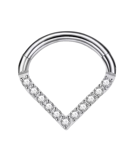 Golden Surgical Steel Septum Nose Clicker Hinged Teardrop Shape Rhinestone Nose Ring Black Gold Body Piercing Jewelry Women