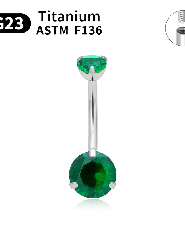 Belly Button Piercing ASTM G23 Titanium Zircons Navel Piercing Ring Body Jewelry Super Pretty Belly Button Ring For Women