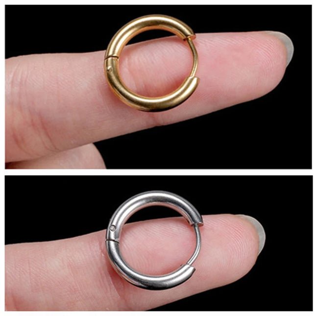 Ear Piercing For Women Pierced Earring Daith Helix Flat Lobe Star Plant Lightning Zircon Stainless Steel Ear Hoop Jewelry Gift