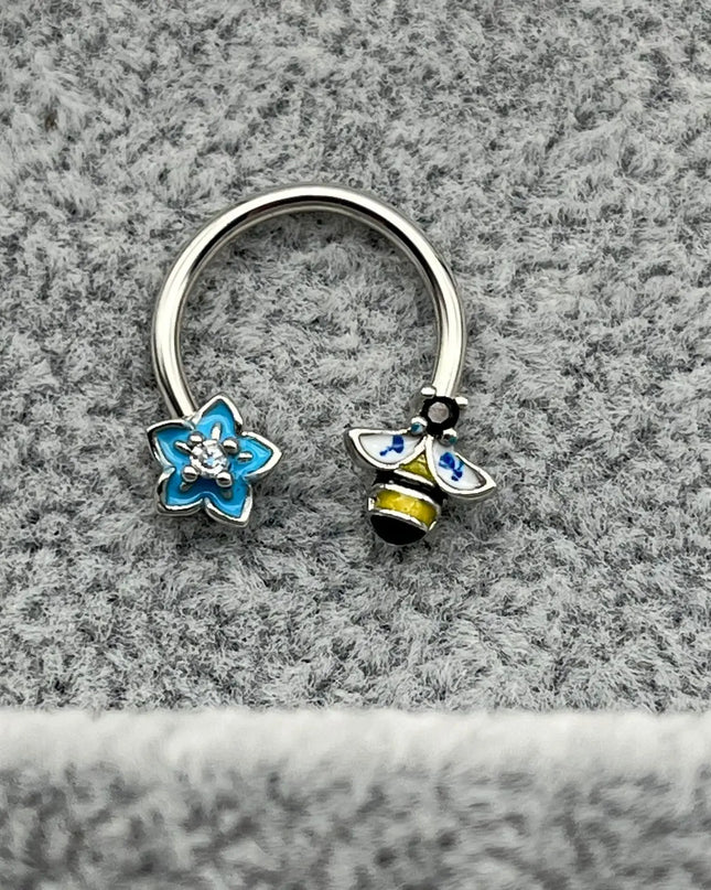 Horseshoe Ring Nose Ring Hinged Segment Septum Piercing Clicker Hoop Ear Cartilage Earrings Helix Silver Color Body Jewelry
