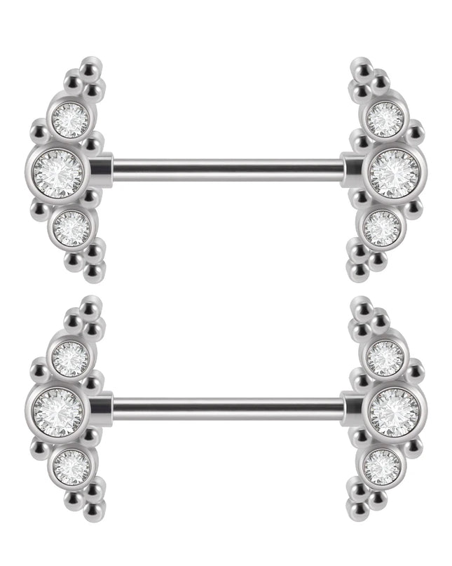 1Pair Sword Cross Nipple Piercing Barbell Surgical Steel Crystal Nipple Shield Cover Heart Butterfly Nipple Ring Body Jewelry14G