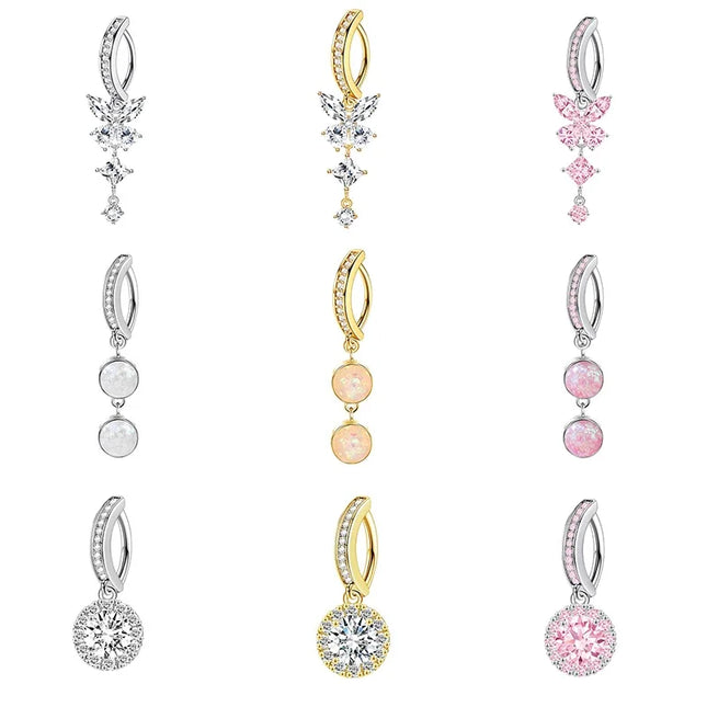 Exquisite Butterfly Belly Button Sexy Body Piercing Jewelry For Women Zircon Navel Barbell Fashion Belly Rings Gifts