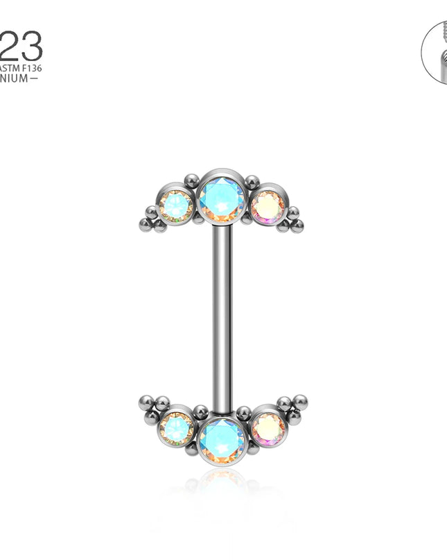 14G Nipple Rings G23 Titanium Barbell Zircon Nipple Shield Piercing for Women Girls Sexy Nipple Piercing Jewelry