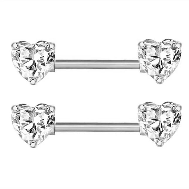 Pink Heart Nipple Piercing Barbell Set Shiny Crystal Nipple Rings Bulk For Women Flower Nippel Jewelry Pack Piercing Teton Lots