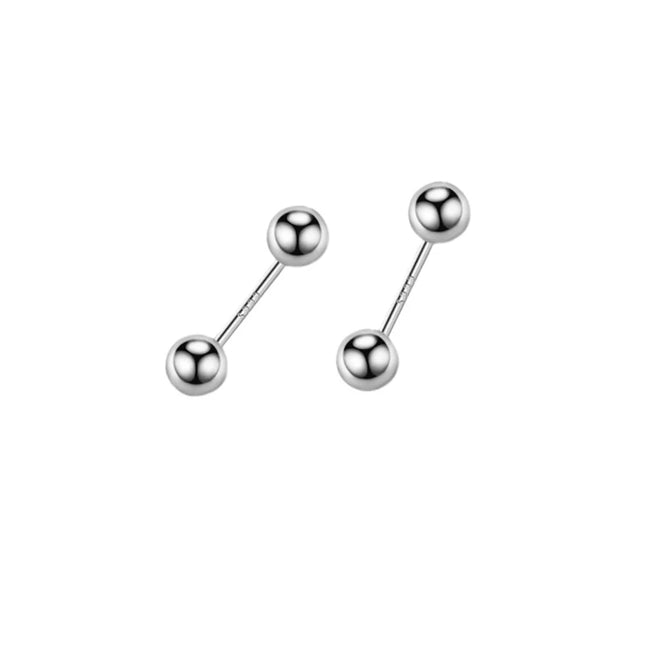 925 Needle 3/4/5MM Bead Piercing Bone Mini Stud Earrings For Women Classic Ear Hole Care Trendy Jewelry Accessories