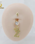 Z Belly Ring / Navel & Bell Button Rings / China Mainland|16mm Titanium Bar|body|Geometric
