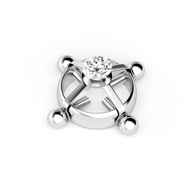 For Women Screw Back Non Piercing Clip Nipple Piercing Jewelry Fashion Crystal Stainless Steel Fake Nipple Rings