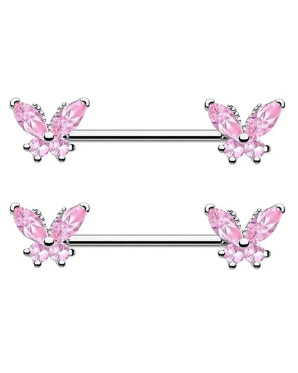 Nipple Piercing Jewelry 14G Stainless Steel Nipple Rings for Women Heart Butterfly Flower Bow Nipple Barbells
