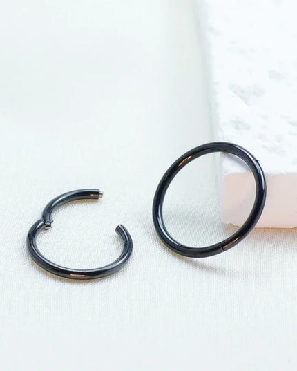 F136 Titanium Hinged Hoop Nose Rings 20G 18G 16G Septum Ring Body Piercing clicker Women and Men Cartilage Rook Earring Jewelry