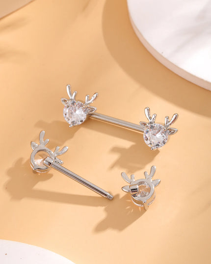 A Pair Cute Heart Dangled Nipple Piercings Barbell for Women Pink Color Moon Butterfly Shaped Sexy Nipple Rings Shield Bar Sets