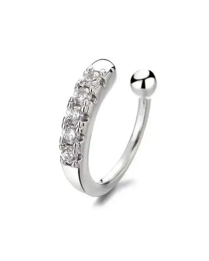 Non Piercing Nose Ring Cuff Sparkling Cubic Zirconia 2 Color Options Lightweight Comfortable Nose Jewelry for Concert Outfits