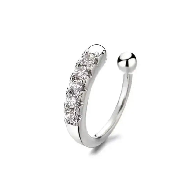 Non Piercing Nose Ring Cuff Sparkling Cubic Zirconia 2 Color Options Lightweight Comfortable Nose Jewelry for Concert Outfits