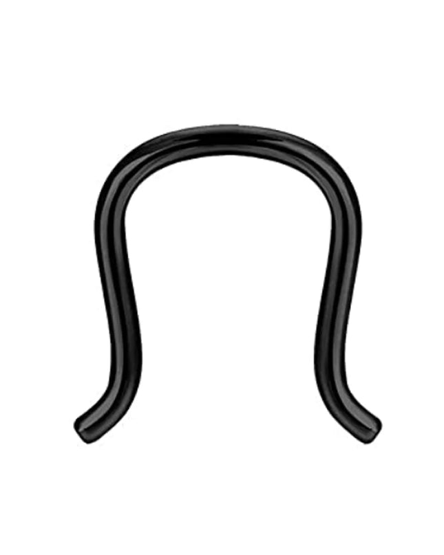 WKOUD Septum Rings Hoop Nose Ring Horseshoe Stainless Steel Cartilage Earrings Hoop Helix Tragus Septum Piercing Jewerly Black