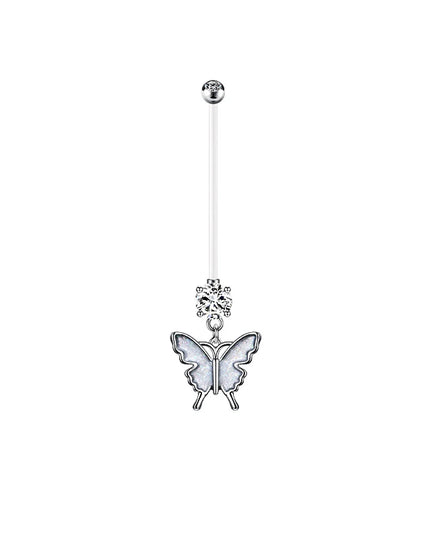 Pregnancy Belly Button Rings Long Bar 38mm Sport Maternity Flexible Bioplast Clear Navel Belly Rings Piercing Retainer Jewelry