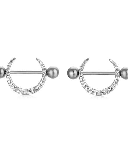 Sexy Nipple Ring Stainless Steel Zircon U Shape Barbell Nipple Studs Piercing Helix Piercing Body Papillary nail Jewelry