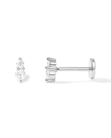 AIDE Heart Round Ball Flat Helix Piercing Earring 925 Sterling Silver Ear Studs Geometric Zircon Exquisite Trinket Studs Aretes