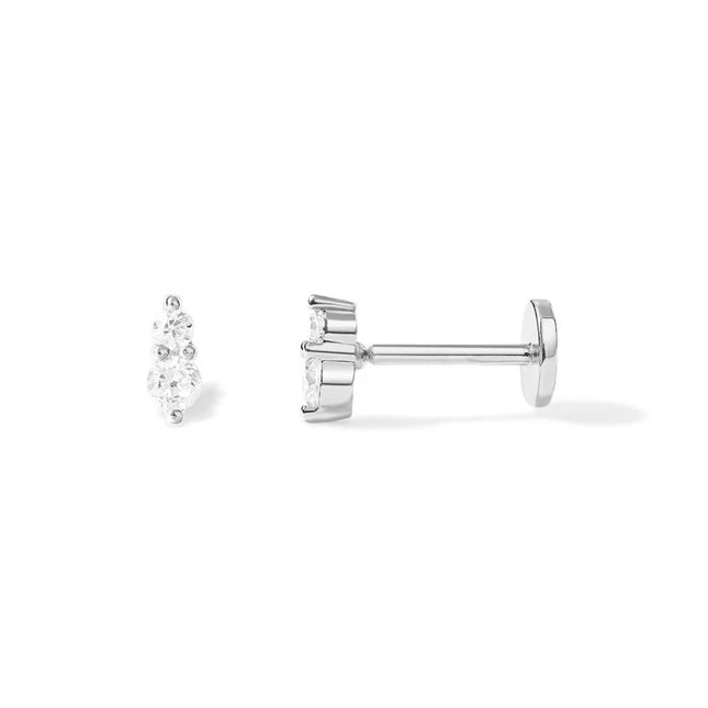 AIDE Heart Round Ball Flat Helix Piercing Earring 925 Sterling Silver Ear Studs Geometric Zircon Exquisite Trinket Studs Aretes