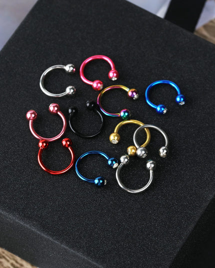 1pc Fashionable Titanium Steel Nose Ring Stainless Steel Nose Ring C-shaped Nose nail Minimalist Punk Piercing Jewelry