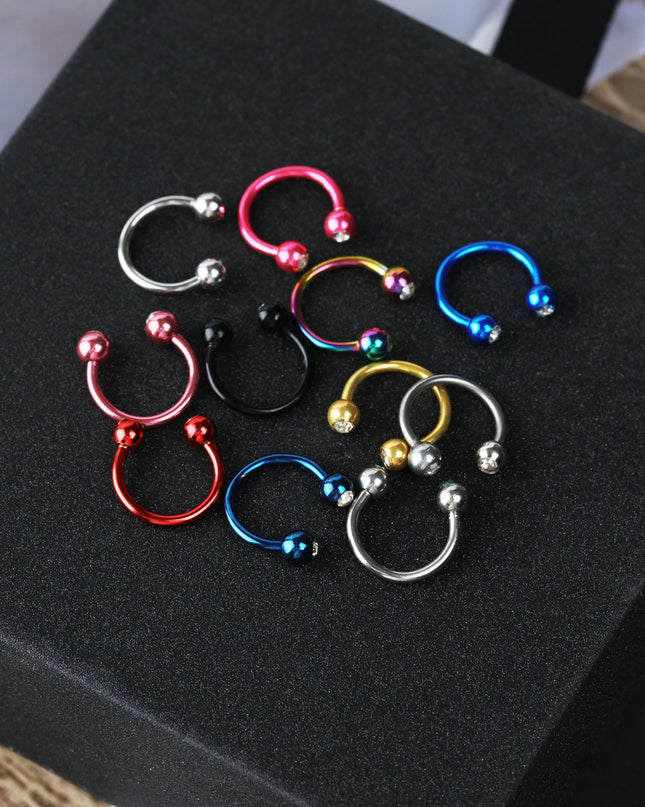 1pc Fashionable Titanium Steel Nose Ring Stainless Steel Nose Ring C-shaped Nose nail Minimalist Punk Piercing Jewelry