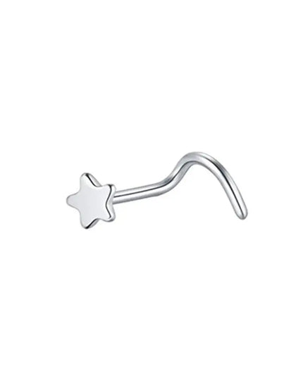 15Pcs Mixed Double Nose Rings L Ring Hoop Hypoallergenic Body Clips Hoop Rhinestone Nose Piercing Jewelry Piercing Studs