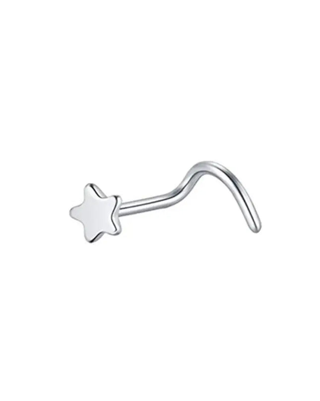 15Pcs Mixed Double Nose Rings L Ring Hoop Hypoallergenic Body Clips Hoop Rhinestone Nose Piercing Jewelry Piercing Studs